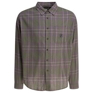 THISISNEVERTHAT Plaid Long Sleeve Shirt Men GREEN Shirts